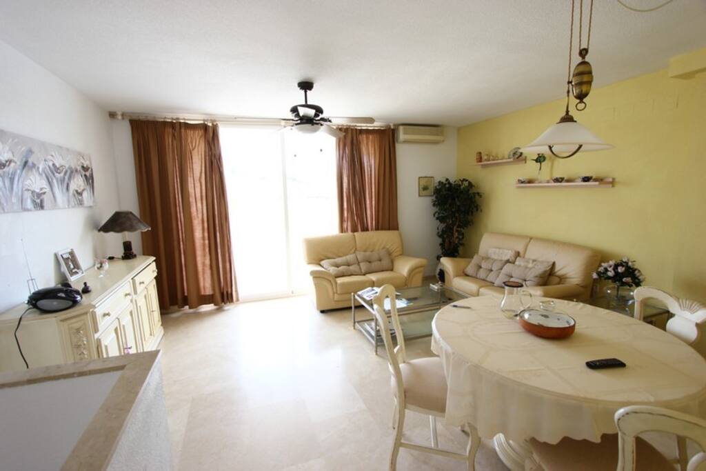 Living room with dining area