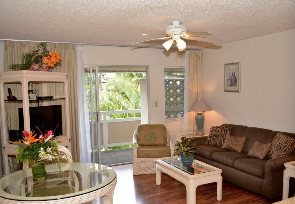 Living room with flat screen TV