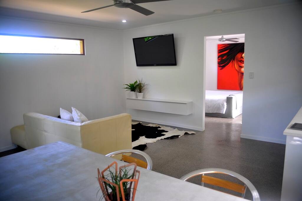 Living area and tv