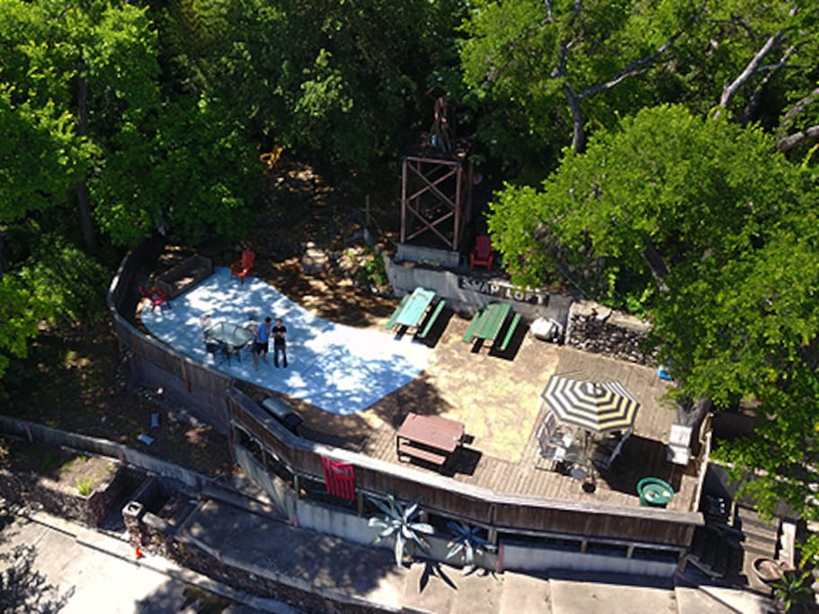 2,000 Square Foot Patio that has Wifi, Grill, Lights, and an incredible view overlooking Restaurant Row on Barton Springs Road. This is only one of the 3 locations you will have access during your stay with us!