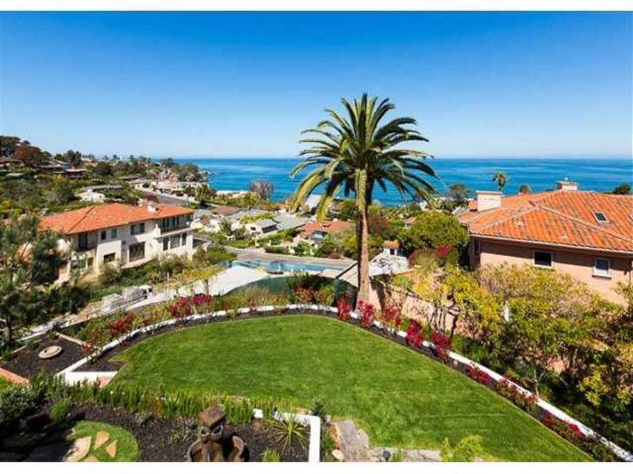 View from up high overlooking front lawn & Oceanview
