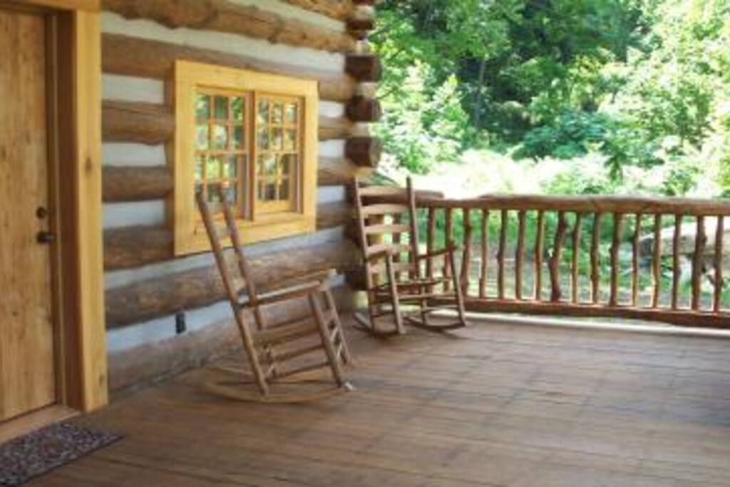 Rock away your cares on this beautiful front porch