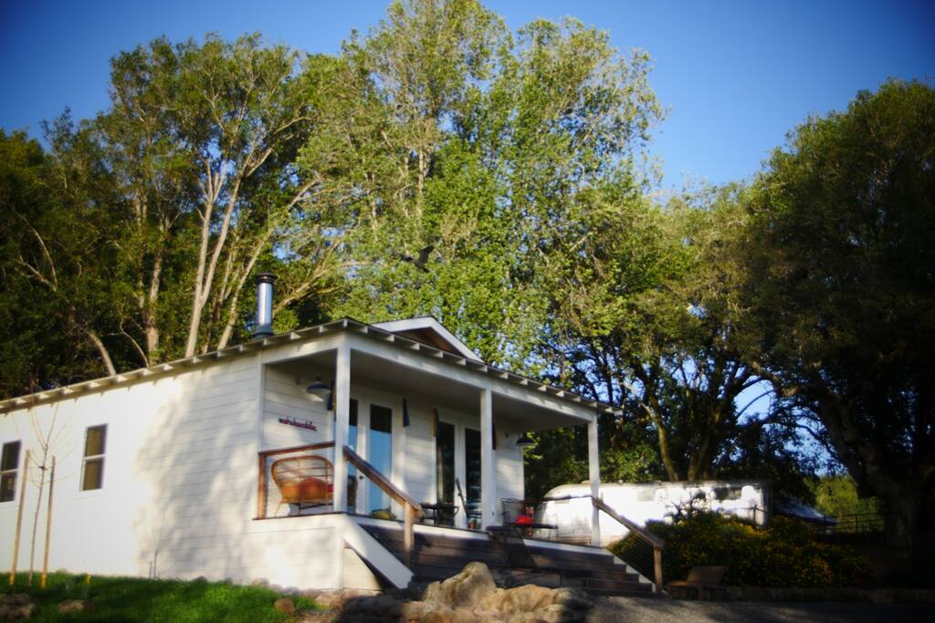 The Farm House...in view a 1947 Airstream.... very private space