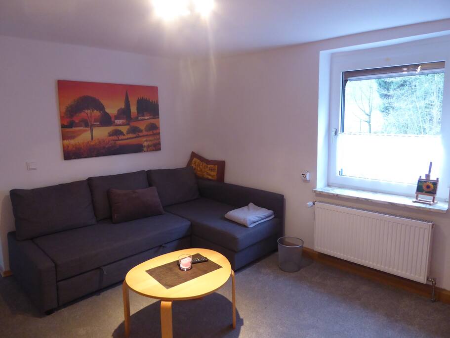 Wohnzimmer mit Ausziehcoach