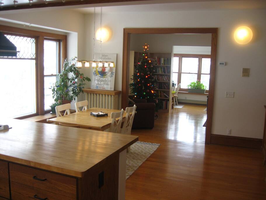 View of Dining Room, from Kitchen.