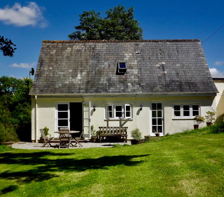 Exterior of cottage from garden