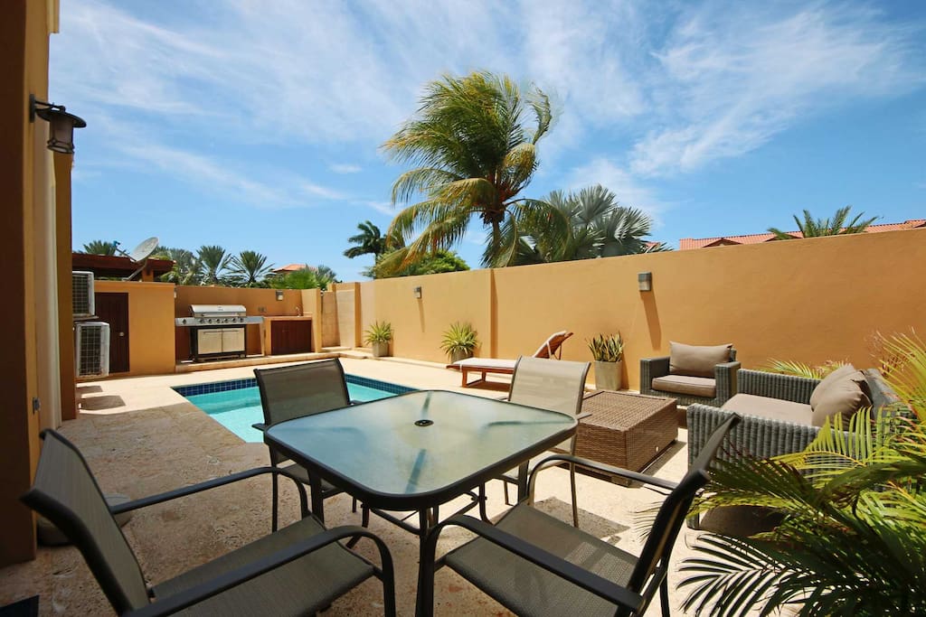 Private swimming pool and outdoor furniture