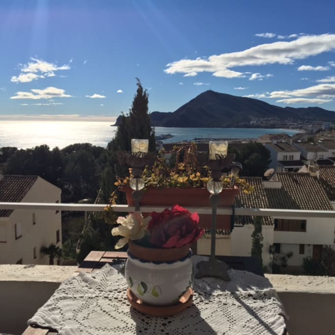 Looking out to sea and to the next town of Albir.