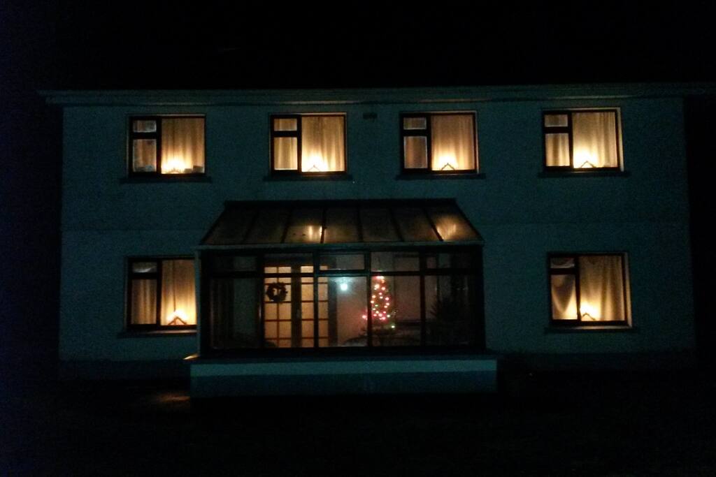 All lit up at christmas!