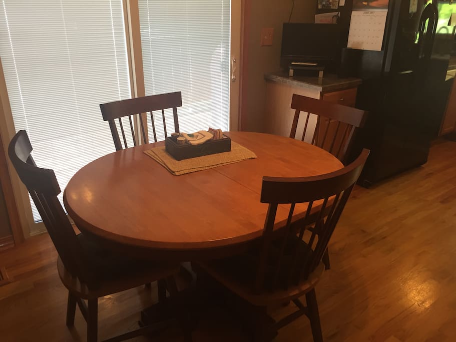 Kitchen table.