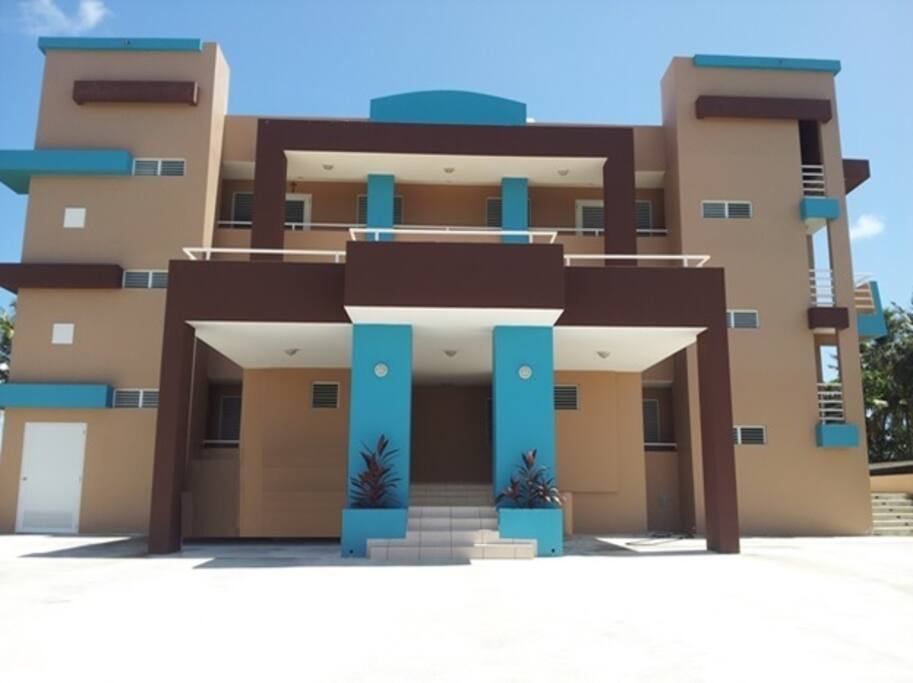 Front entrance. Private free parking