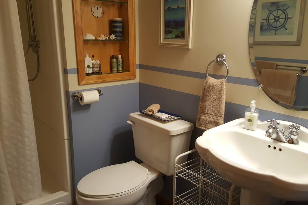 private bath with shower