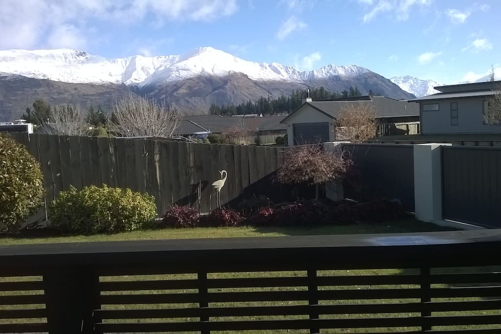 View of mountains from garden