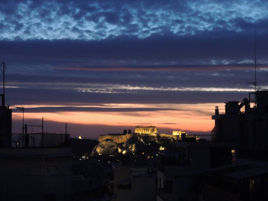 acropolis at night