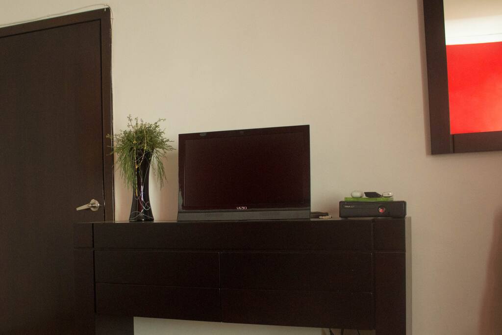 Televisor. Acceso a internet. Netflix. Aire acondicionado. Espejo.