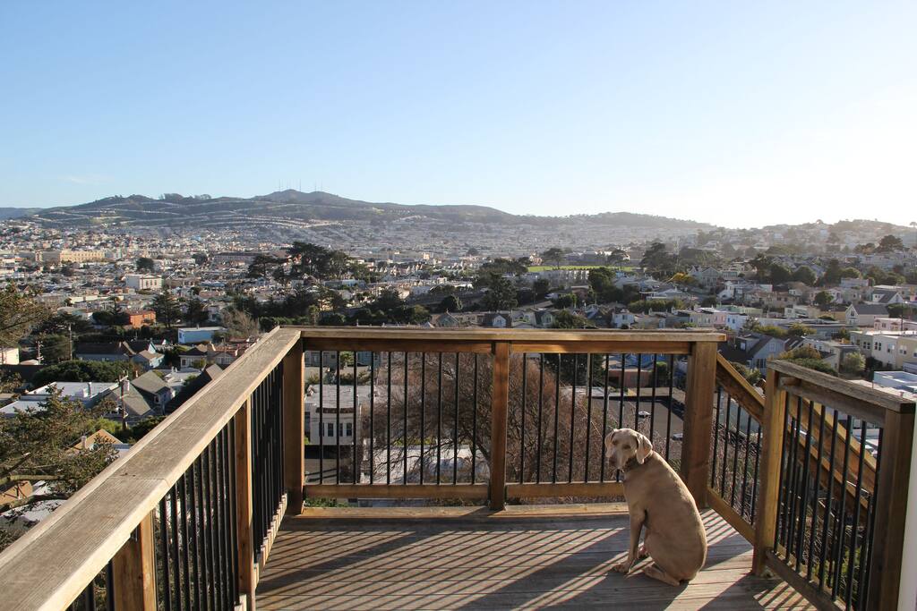 Deck and view - dog not included (though you can ask her to visit)