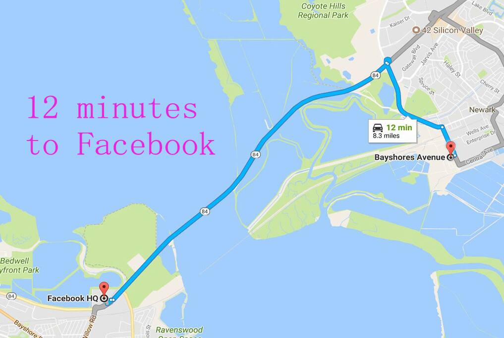 Best situated, Center of Silicon Valley, 12 minutes to Facebook