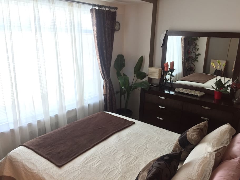 Comfy bedroom area.