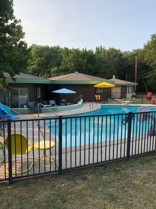 Pool with diving board