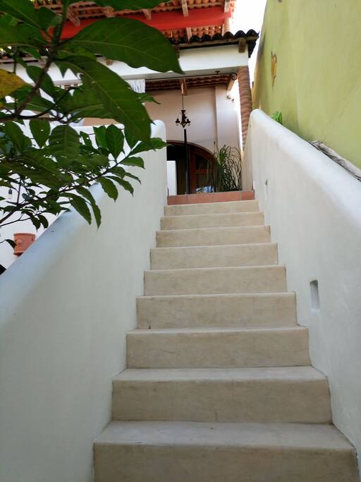 stairs from the front entrance to the second floor