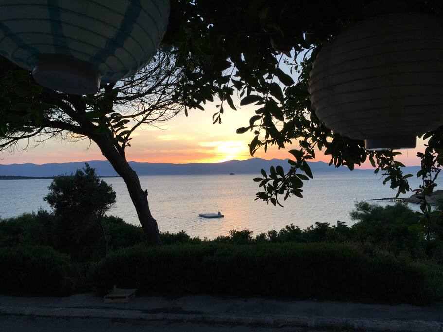 Ground floor terrace view - sunset