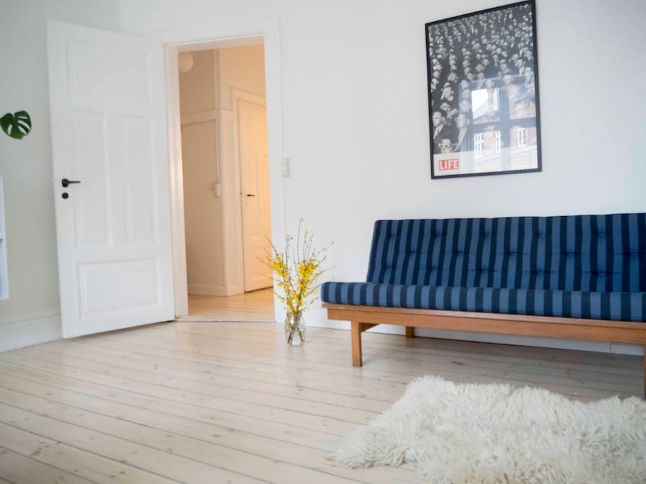Living room with view out to the entrance