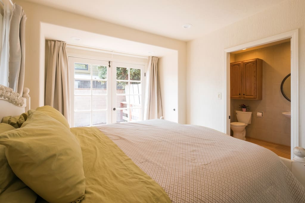 Full bathroom accessed from bedroom.