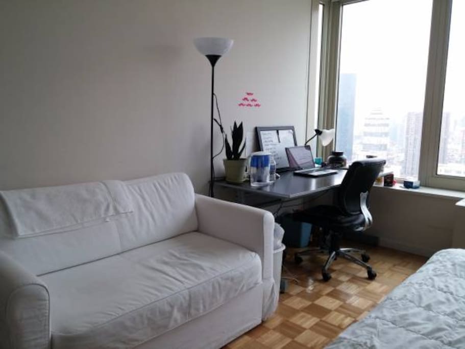 Couch in bedroom