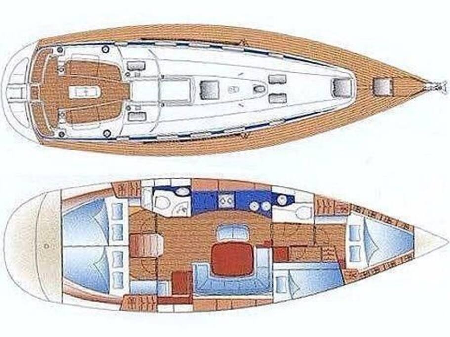 Bavaria 44 interior & exterior layout