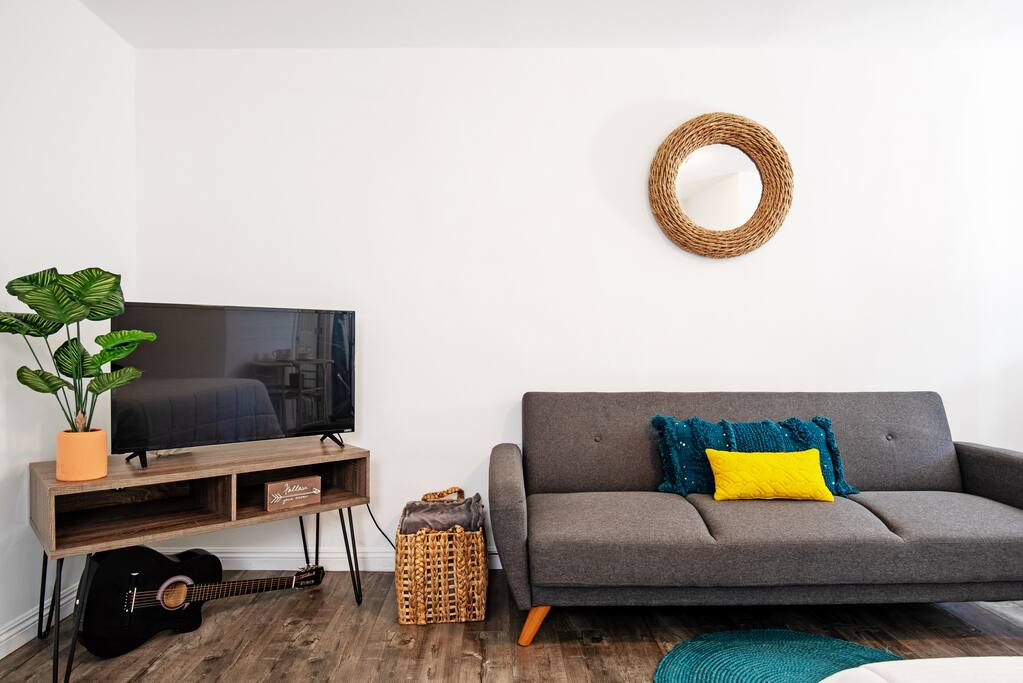 Couch folds down into a bed