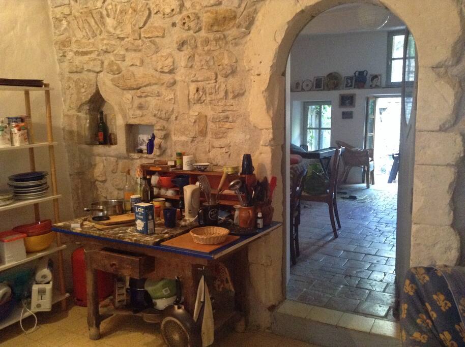 Kitchen into lounge view