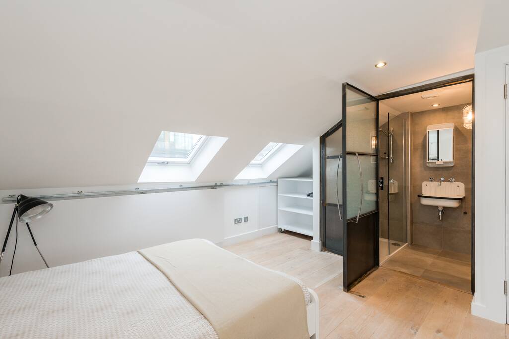 two bright sky light windows with blackout blind