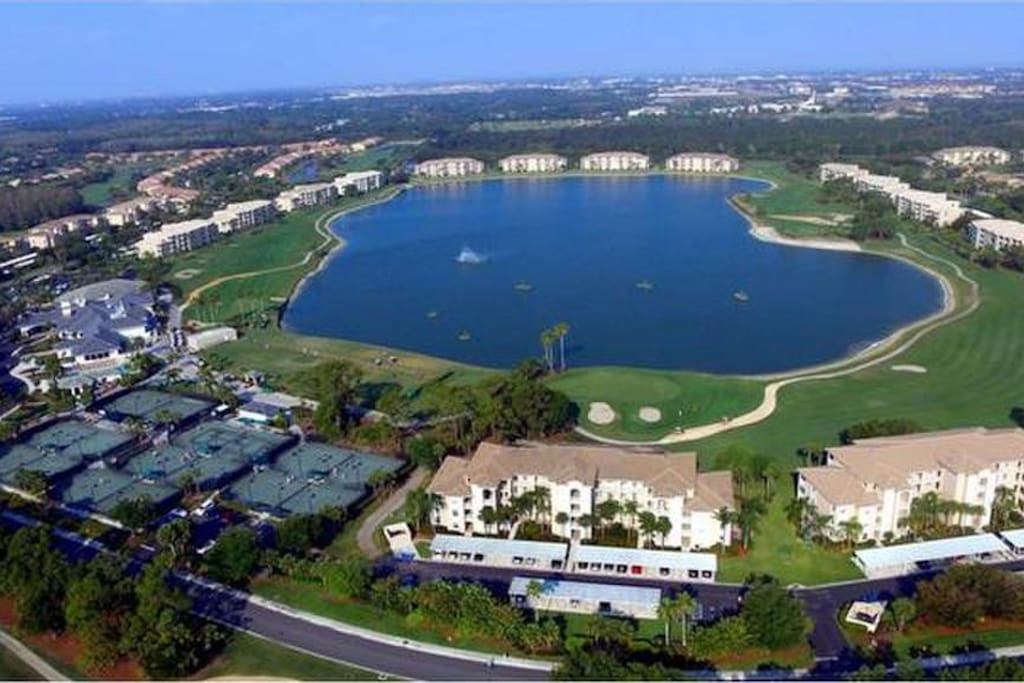 Aerial View of central Lake, Heritage Palms