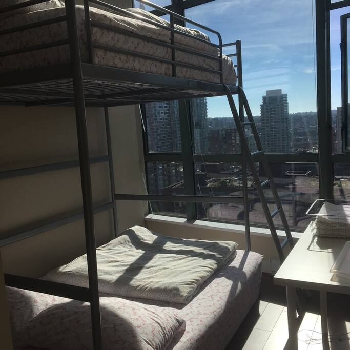 Master-bedroom with queen size and double size big Bunk Bed. it's for you guys