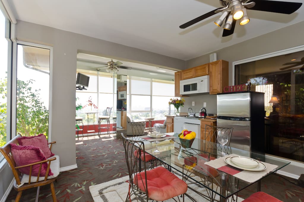 Open floor plan offers views in all rooms.