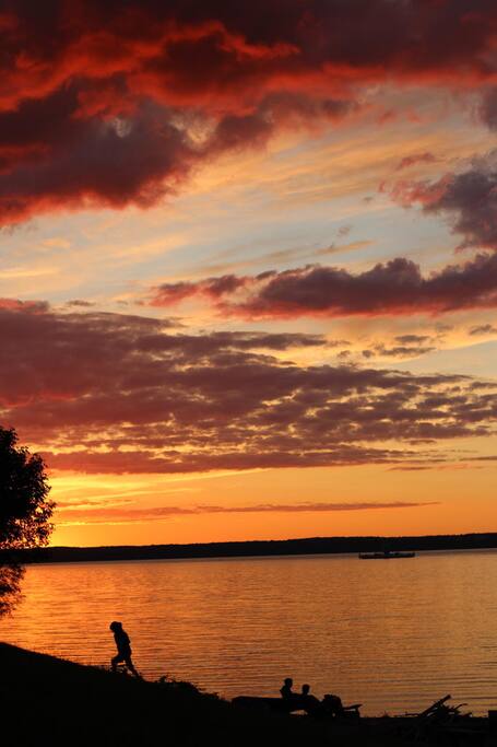 Sunset with Glenora Ferry Crossing in the background