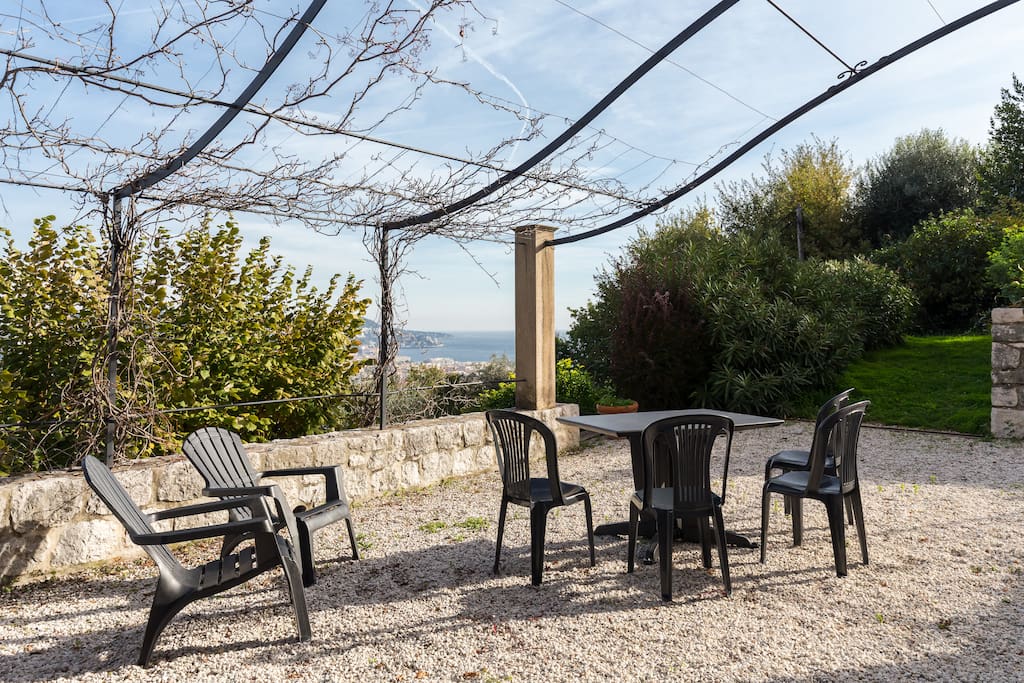 Your private terrace overlooking the stunning view while enjoying a BBQ and a glass of wine ;)