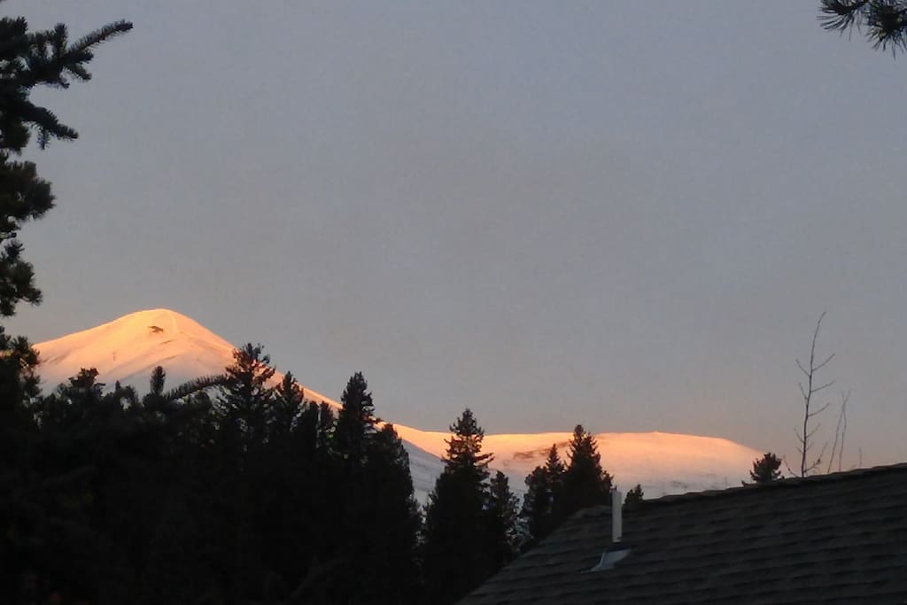 Great room...great view faces west & towards slopes...Sunrise from patio!