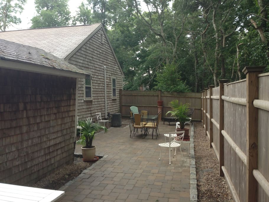 Nor'westerly side of house against forest.