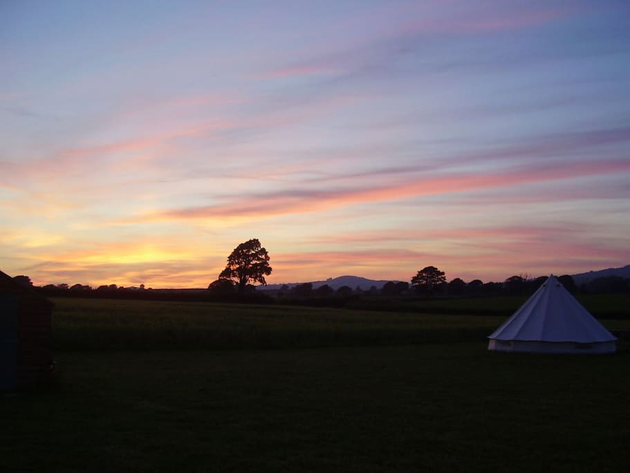 Sunset over Pilsdon Pen