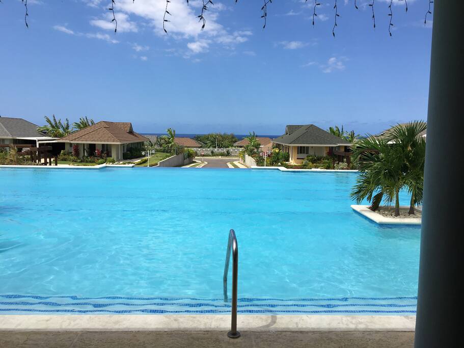 Pool with a view of the Caribbean Sea!