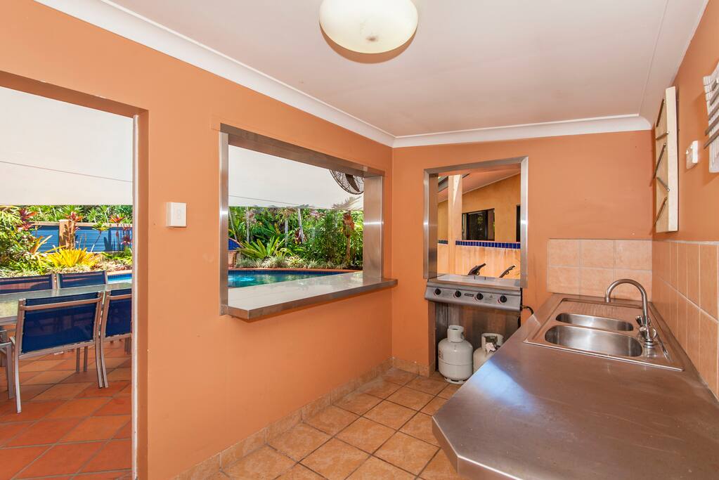 Outside kitchen with BBQ