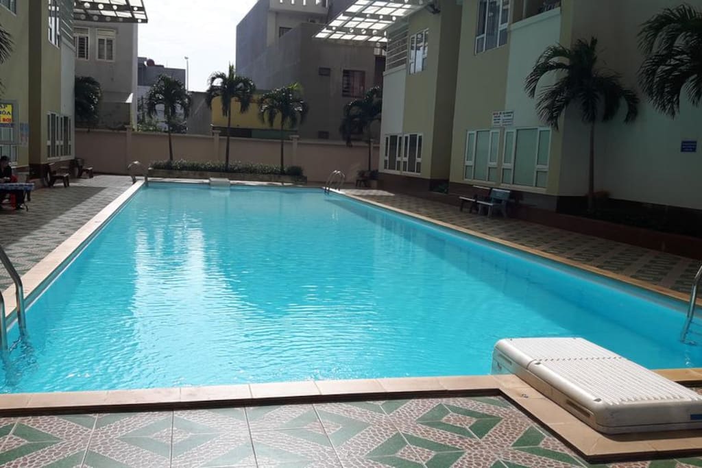The swimming pool at the ground floor