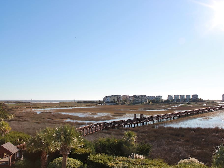 Panoramic Ocean View Across Salt Marsh Nature Preserve/View from Balcony