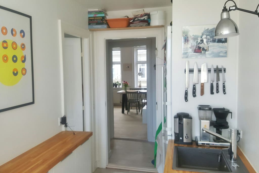 Kitchen and towards living room
