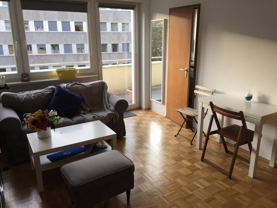 Living room with sunshine from midday on