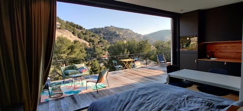 Rooftop view of cove, beach access
