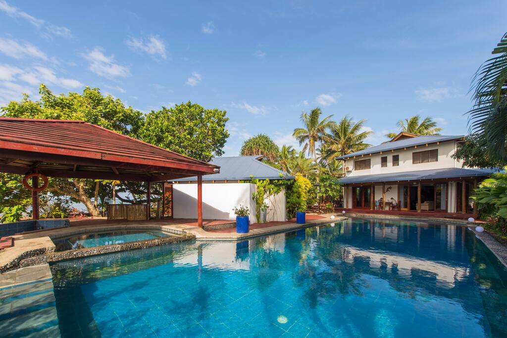 Pool and outside dining area