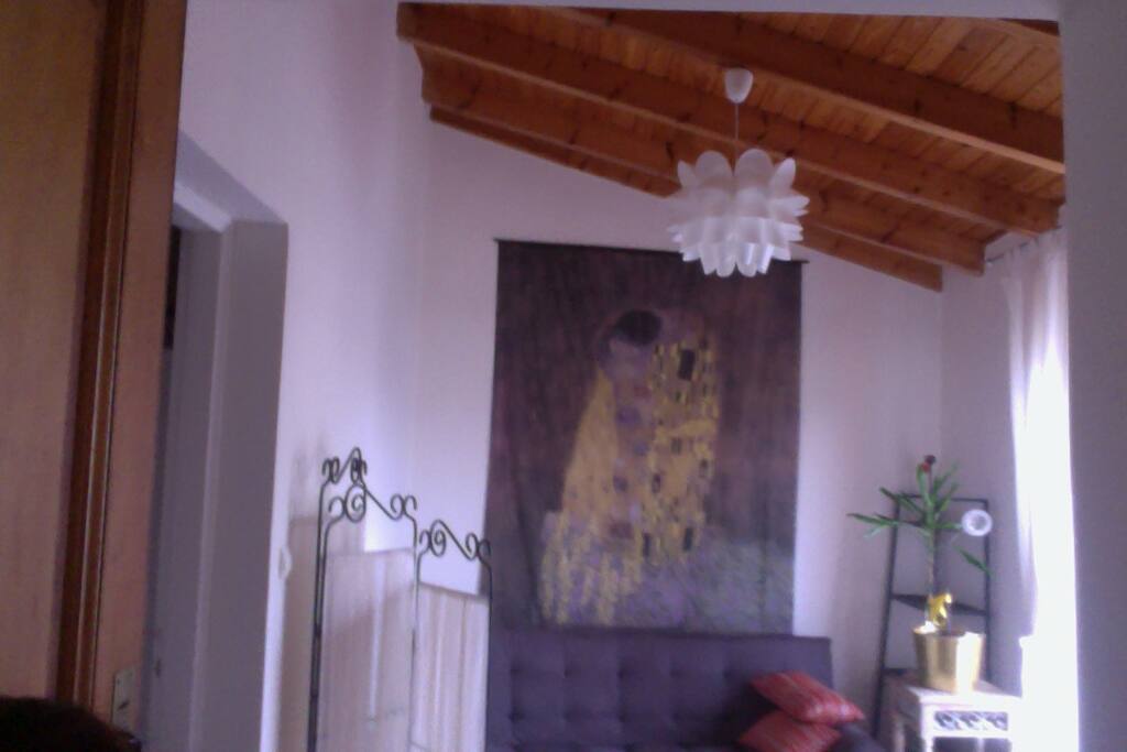 Aspect of the living room with sofa bed