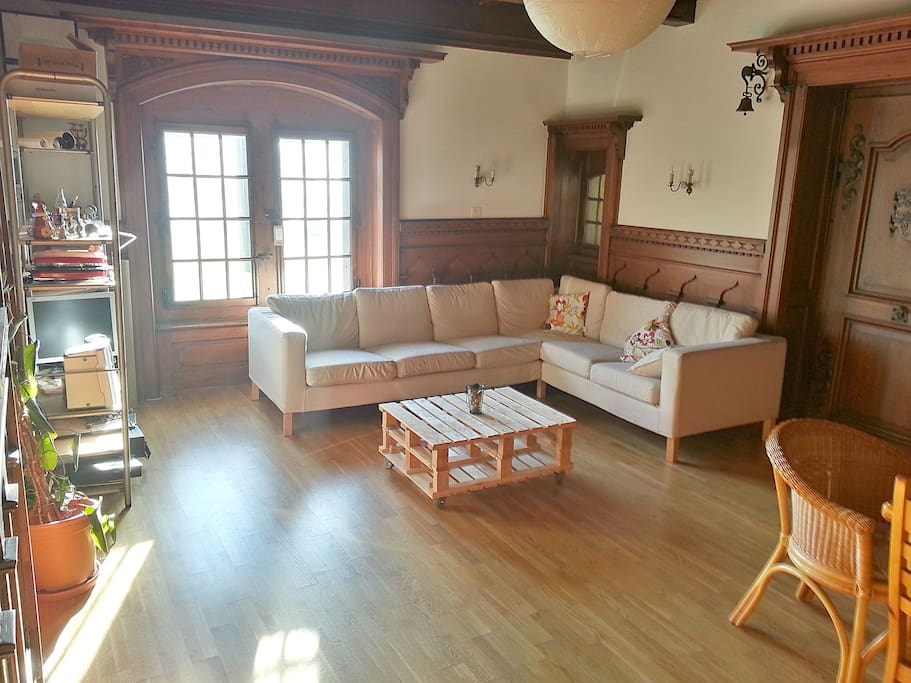 Nice Living room, awesome when sun comes inside ! Better in summer, hard in winter.